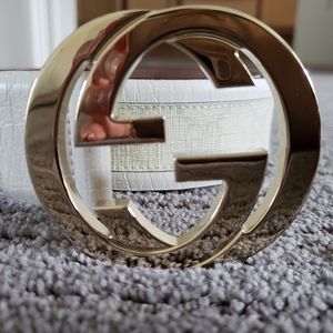 Authentic White Gucci Belt